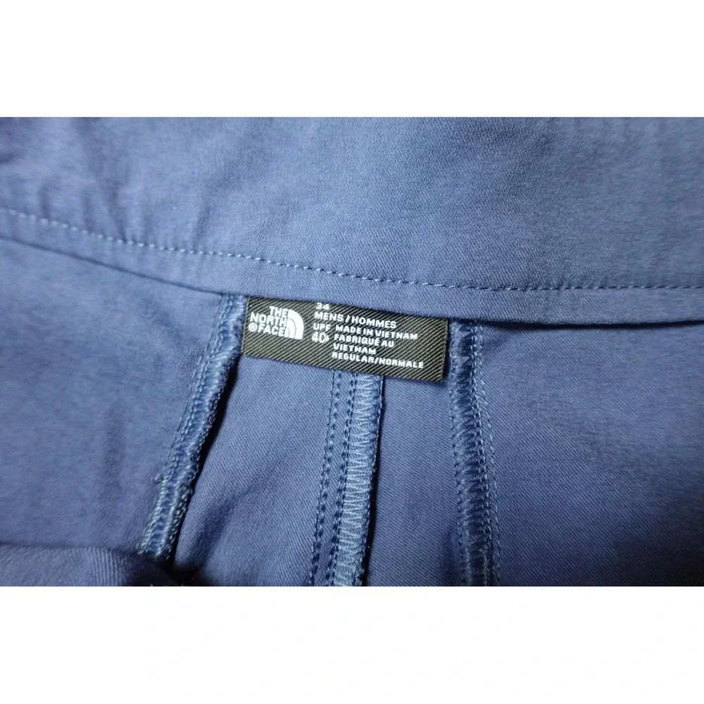 The North Face Pants Mens 34x30 Blue Woven Hiking UPF 40 Zip Pocket Climbing